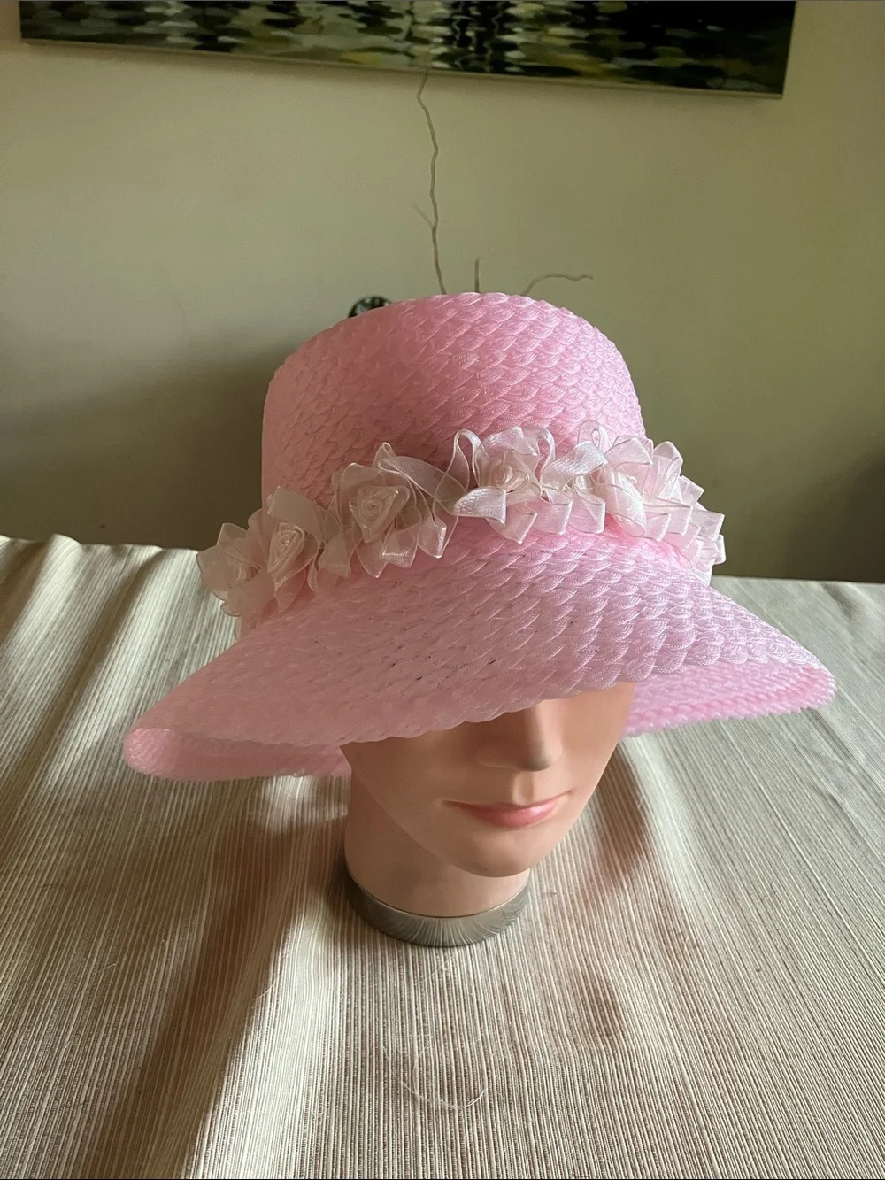 Chic Light Pink Bucket Hat with Ribbon Rosettes 🌹